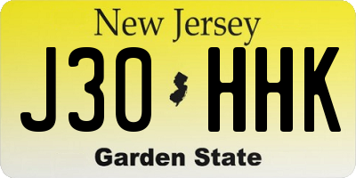 NJ license plate J30HHK