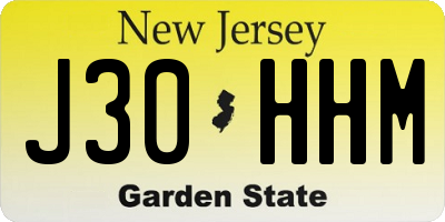 NJ license plate J30HHM