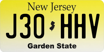 NJ license plate J30HHV