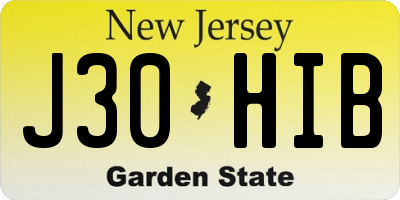 NJ license plate J30HIB