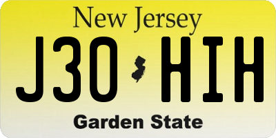 NJ license plate J30HIH