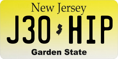 NJ license plate J30HIP