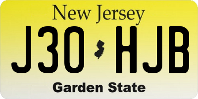 NJ license plate J30HJB