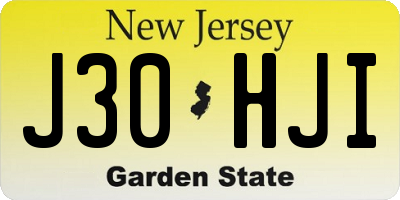 NJ license plate J30HJI