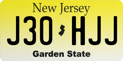 NJ license plate J30HJJ