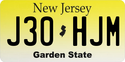 NJ license plate J30HJM