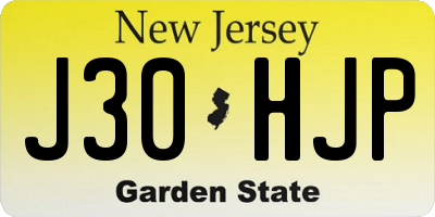 NJ license plate J30HJP