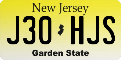 NJ license plate J30HJS