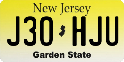 NJ license plate J30HJU