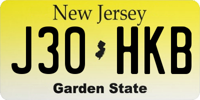 NJ license plate J30HKB