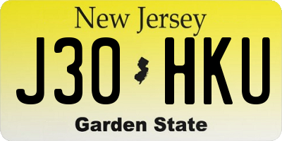 NJ license plate J30HKU