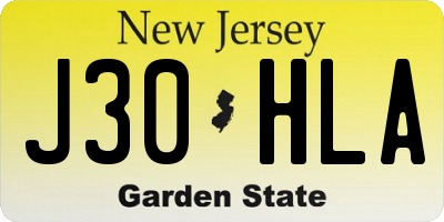 NJ license plate J30HLA
