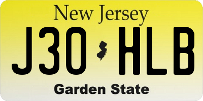 NJ license plate J30HLB