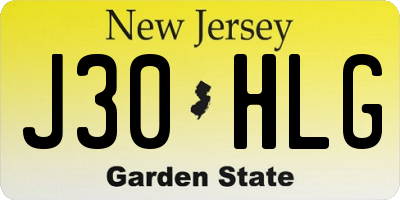 NJ license plate J30HLG