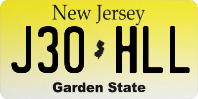 NJ license plate J30HLL
