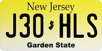 NJ license plate J30HLS