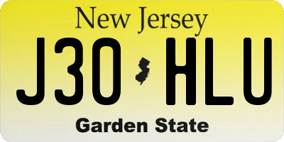 NJ license plate J30HLU