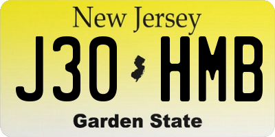 NJ license plate J30HMB