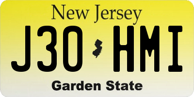 NJ license plate J30HMI