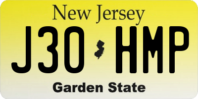 NJ license plate J30HMP