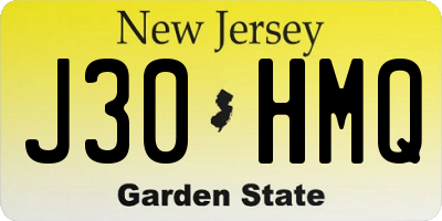 NJ license plate J30HMQ