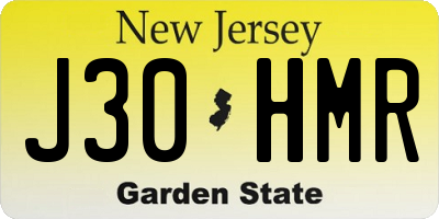 NJ license plate J30HMR
