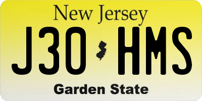 NJ license plate J30HMS