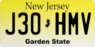 NJ license plate J30HMV