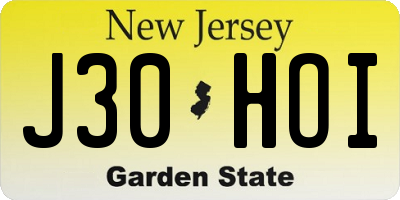 NJ license plate J30HOI