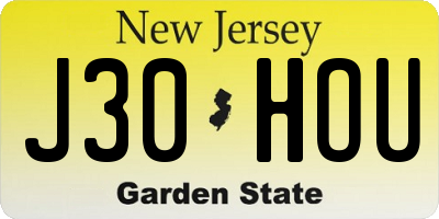 NJ license plate J30HOU