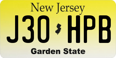 NJ license plate J30HPB