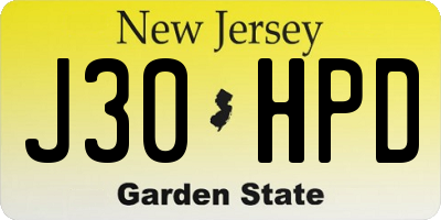 NJ license plate J30HPD