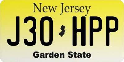 NJ license plate J30HPP