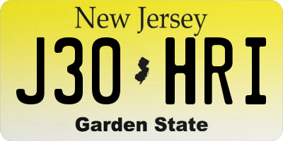 NJ license plate J30HRI