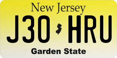 NJ license plate J30HRU