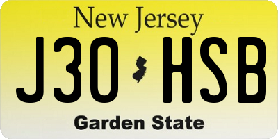 NJ license plate J30HSB