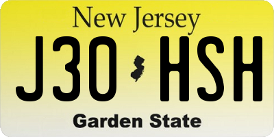 NJ license plate J30HSH