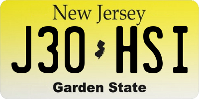 NJ license plate J30HSI