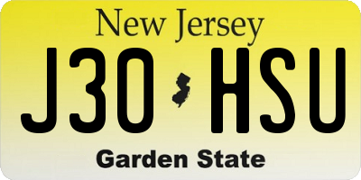 NJ license plate J30HSU