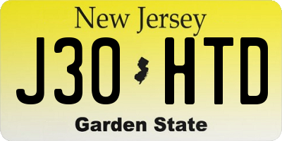 NJ license plate J30HTD