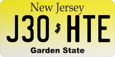 NJ license plate J30HTE