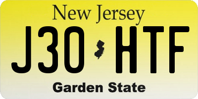 NJ license plate J30HTF
