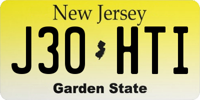 NJ license plate J30HTI