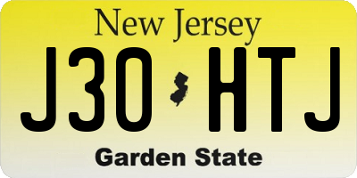 NJ license plate J30HTJ