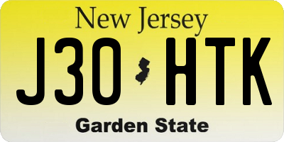 NJ license plate J30HTK
