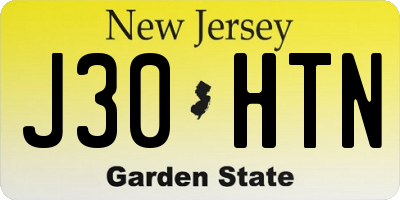 NJ license plate J30HTN