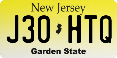 NJ license plate J30HTQ