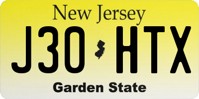 NJ license plate J30HTX