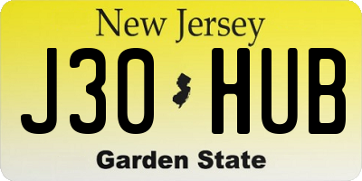 NJ license plate J30HUB