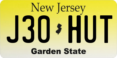 NJ license plate J30HUT